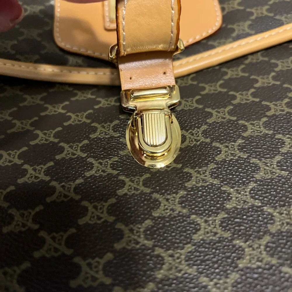 Marco Italian Brand Leather Monogram Conseiller bag Crossbody Briefcase VTG